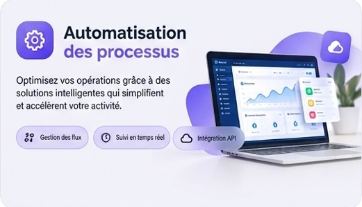 Automatisation des processus : gestion des flux, suivi en temps réel, intégration API.